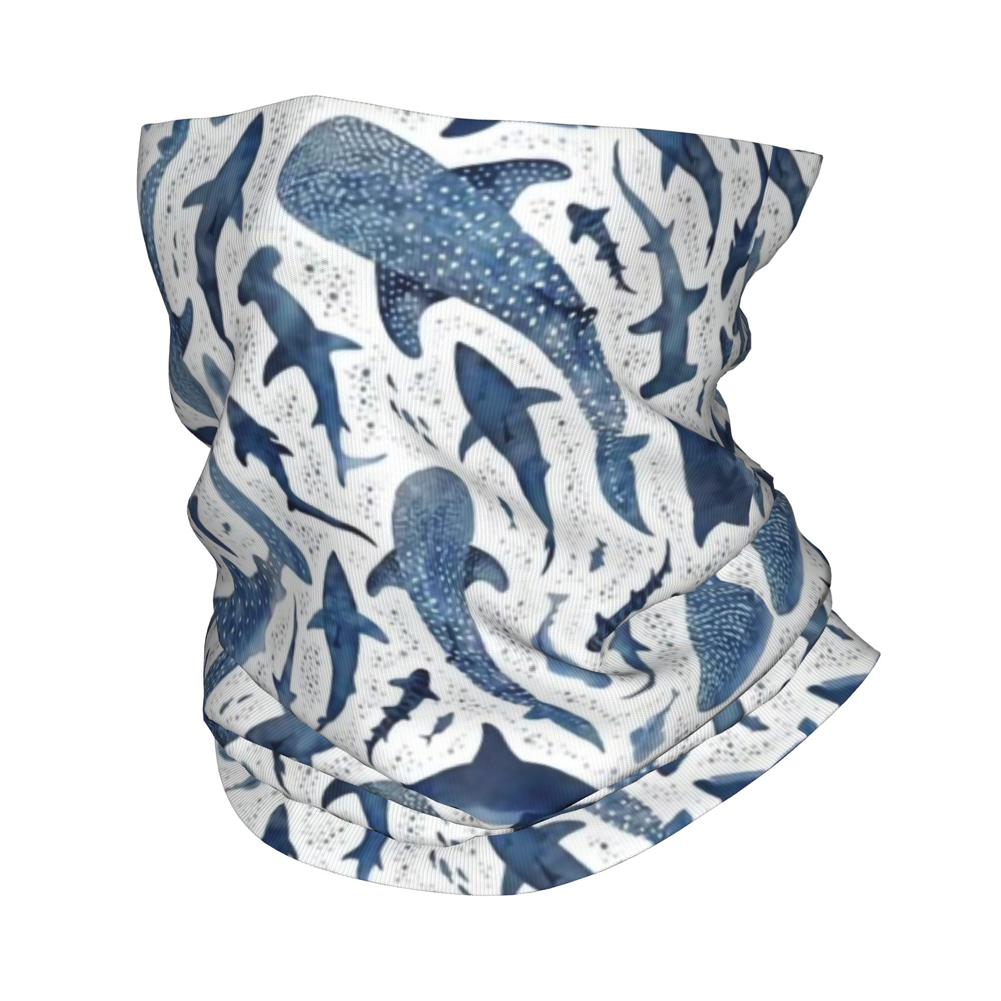 Custom Blue Watercolour Shark  - огляд і ціна Neck Gaiter Face Cover