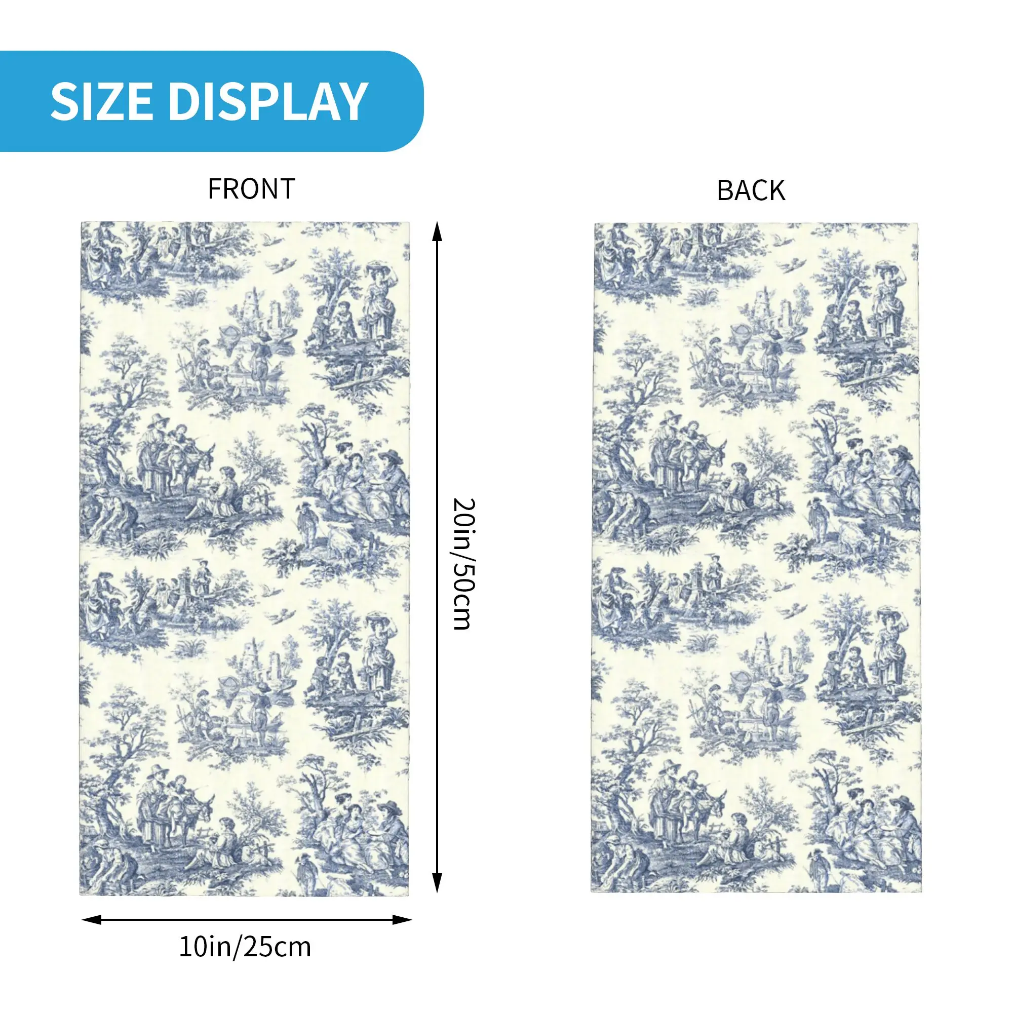 New Powder Blue French Toile P - огляд і ціна Neck Gaiter Face Cover