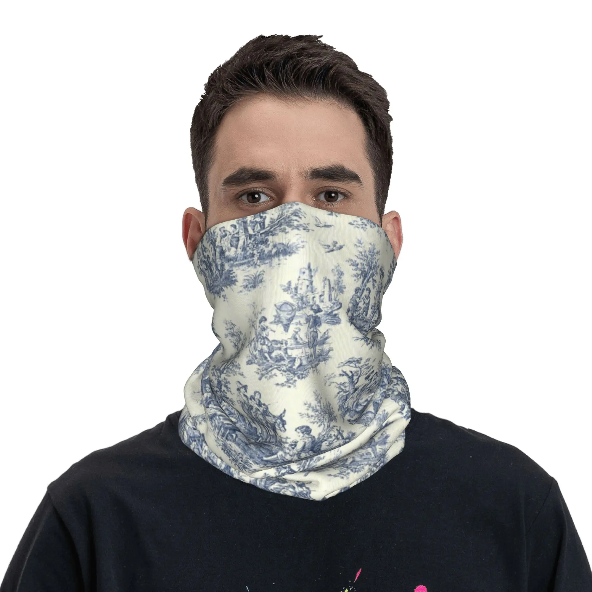 New Powder Blue French Toile P - огляд і ціна Neck Gaiter Face Cover