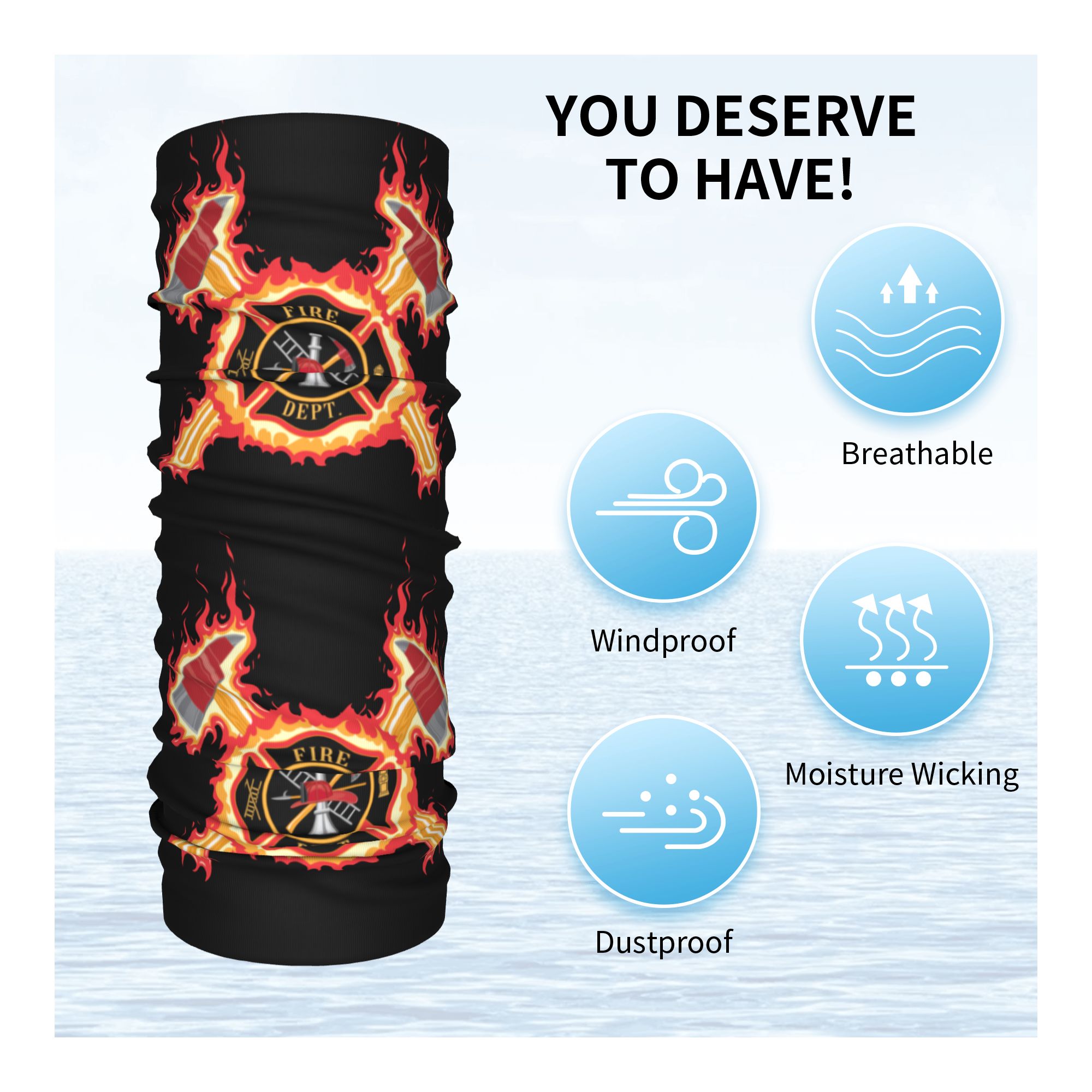 Custom Firefighter Cross Banda - огляд і ціна Neck Gaiter Face Cover